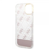 Guess iPhone 14 Skal Bottom Stripe Script Logo Rosa