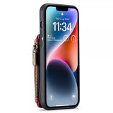 CaseMe iPhone 14 Skal C20 Kortfack Dragkedja Röd