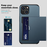 iPhone 14 Skal Card Slide Blå