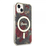 Guess iPhone 14 Skal Flower MagSafe Kaki