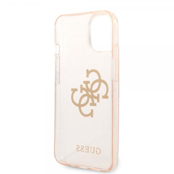 Guess iPhone 14 Skal Full Glitter Guld