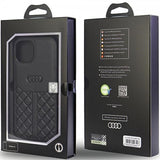 Audi iPhone 14 Skal Genuine Leather Case Svart