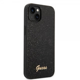 Guess iPhone 14 Skal Glitter Flakes Metal Logo Svart