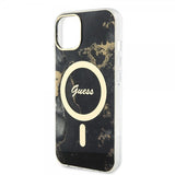 Guess iPhone 14 Skal Golden Marble MagSafe Svart