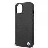 BMW iPhone 14 Skal Hot Stamp Metal Logo Svart