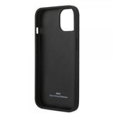 BMW iPhone 14 Skal Hot Stamp Metal Logo Svart