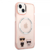 Karl Lagerfeld iPhone 14 Skal Karl & Choupette MagSafe Rosa