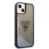 Guess iPhone 14 Skal Liquid Glitter Translucent Svart