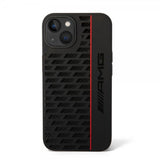 AMG iPhone 14 Skal Liquid Silicone Carbon Pattern Svart