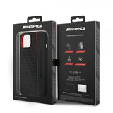 AMG iPhone 14 Skal Liquid Silicone Carbon Pattern Svart