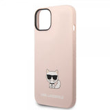 Karl Lagerfeld iPhone 14 Skal Liquid Silicone Choupette Rosa