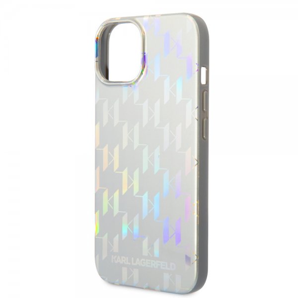 Karl Lagerfeld iPhone 14 Skal Monogram Iridescent Silver
