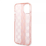 Karl Lagerfeld iPhone 14 Skal Monogram Vertical Stripe Rosa