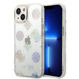 Guess iPhone 14 Skal Peony Glitter Vit