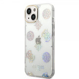 Guess iPhone 14 Skal Peony Glitter Vit