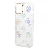 Guess iPhone 14 Skal Peony Glitter Vit