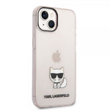 Karl Lagerfeld iPhone 14 Skal Printed Choupette Transparent Rosa
