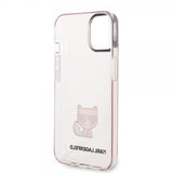 Karl Lagerfeld iPhone 14 Skal Printed Choupette Transparent Rosa