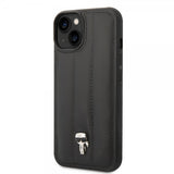 Karl Lagerfeld iPhone 14 Skal Quilted Nylon Puffy Case Ikonik Pin Svart