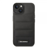 Karl Lagerfeld iPhone 14 Skal Quilted Nylon Puffy Case Logo Plate Svart