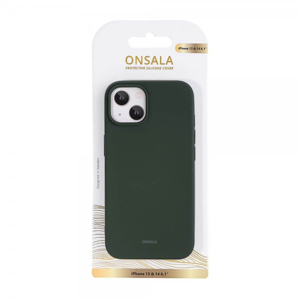 Onsala iPhone 13/iPhone 14 Skal Silikon Olive Green