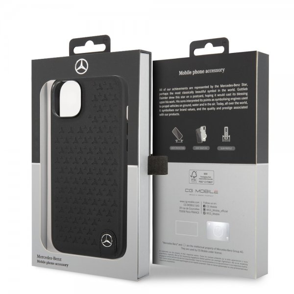 Mercedes Benz iPhone 14 Skal Star Pattern Svart
