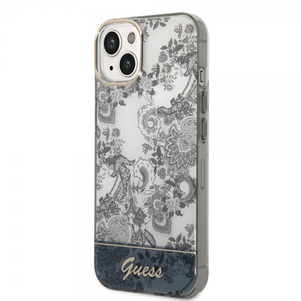 Guess iPhone 14 Skal Toile de Jouy Grå