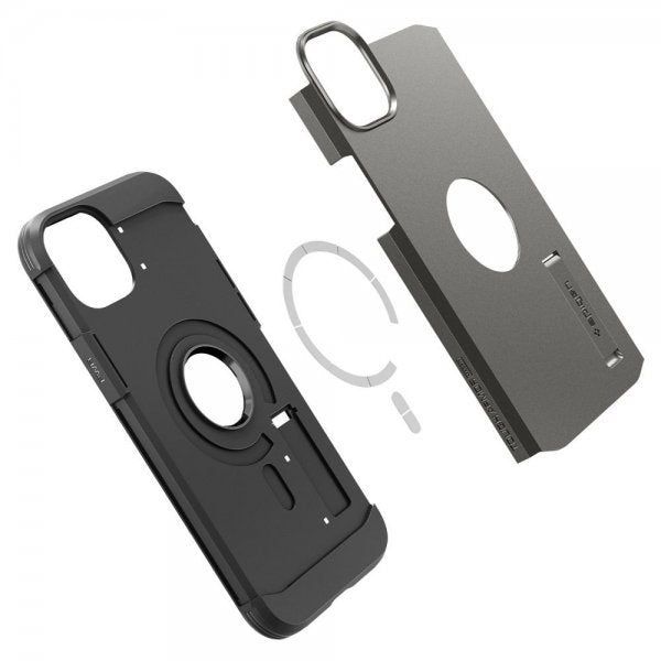 Spigen iPhone 14 Skal Tough Armor MagFit Gunmetal