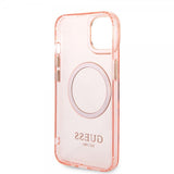Guess iPhone 14 Skal Translucent MagSafe Rosa