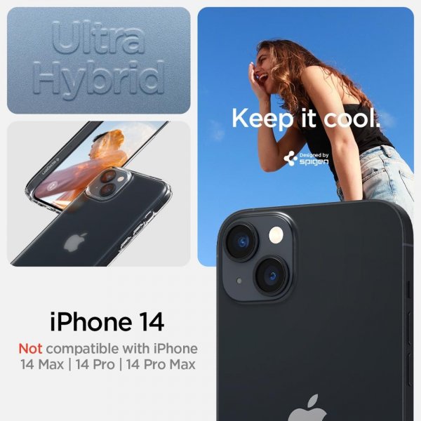 Spigen iPhone 14 Skal Ultra Hybrid Frost Clear