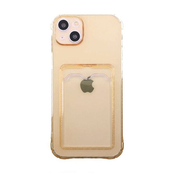 iPhone 14 Skal Korthållare Stöttåligt Gul