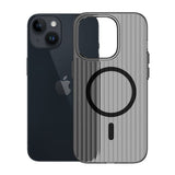 iPhone 13/iPhone 14 Skal Korrugerad MagSafe Transparent Svart