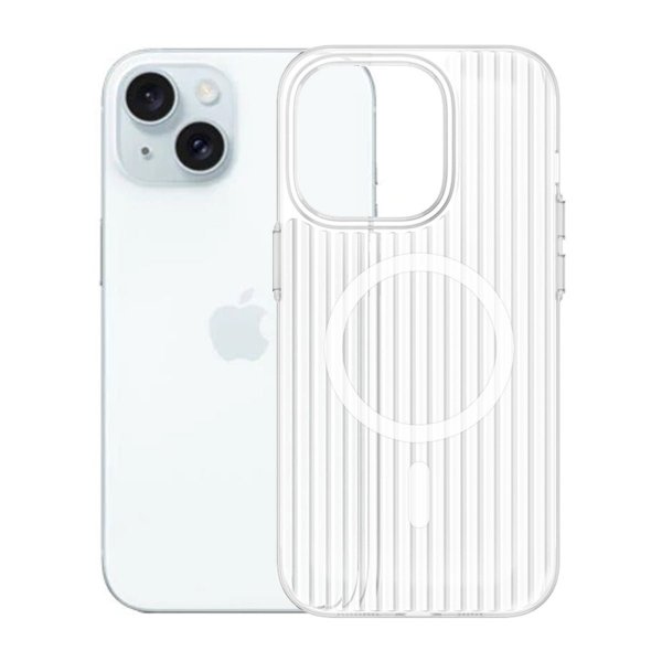 iPhone 13/iPhone 14 Skal Korrugerad MagSafe Transparent