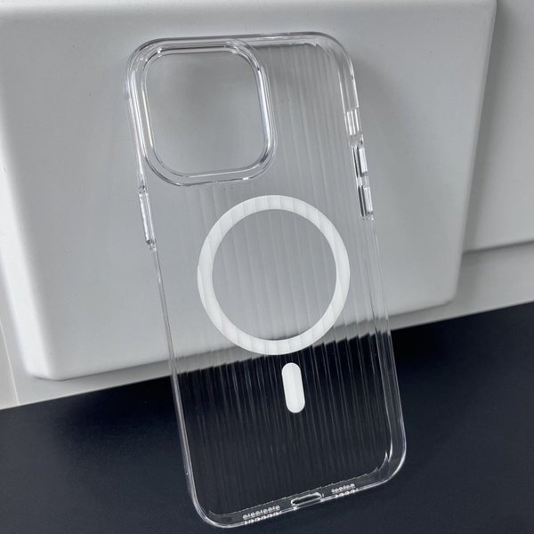iPhone 13/iPhone 14 Skal Korrugerad MagSafe Transparent
