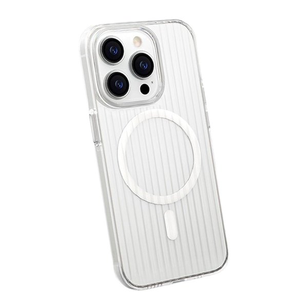 iPhone 13/iPhone 14 Skal Korrugerad MagSafe Transparent