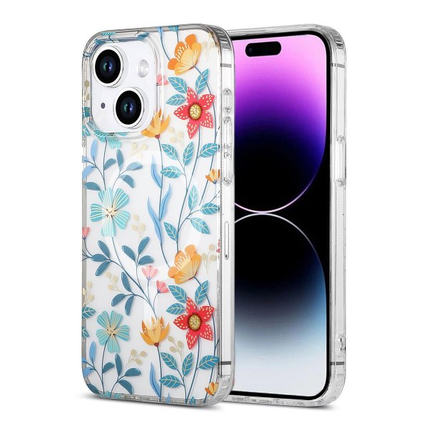 iPhone 14 Plus/iPhone 15 Plus Skal Blommönster MagSafe Kvistar