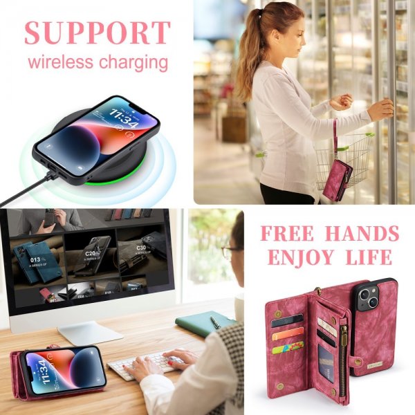 CaseMe iPhone 15 Fodral 008 Series Löstagbart Skal Röd
