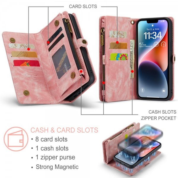 CaseMe iPhone 15 Fodral 008 Series Löstagbart Skal Rosa