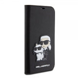 Karl Lagerfeld iPhone 15 Fodral NFT Karl & Choupette Patch Saffiano Svart