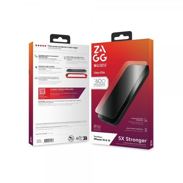 ZAGG InvisibleShield iPhone 15/iPhone 16 Skärmskydd Glass Elite