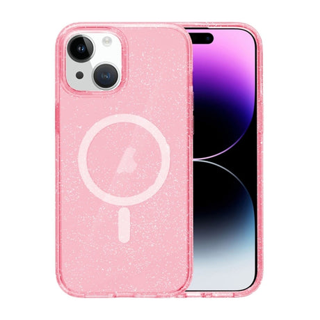 iPhone 15 Skal Glitter MagSafe Rosa