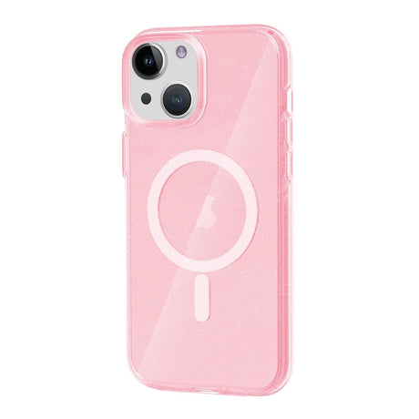 iPhone 15 Skal Glitter MagSafe Rosa