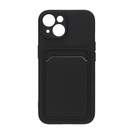 iPhone 15 Skal Silikon Kortfack Svart