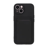 iPhone 15 Skal Silikon Kortfack Svart