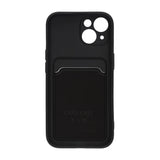 iPhone 15 Skal Silikon Kortfack Svart