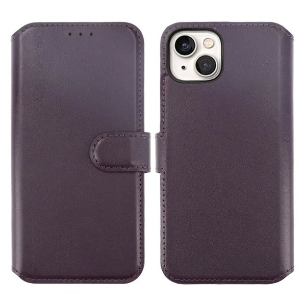 Rvelon iPhone 15 Fodral Äkta Läder Lila
