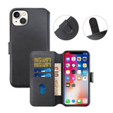 Rvelon iPhone 15 Fodral Äkta Läder Svart