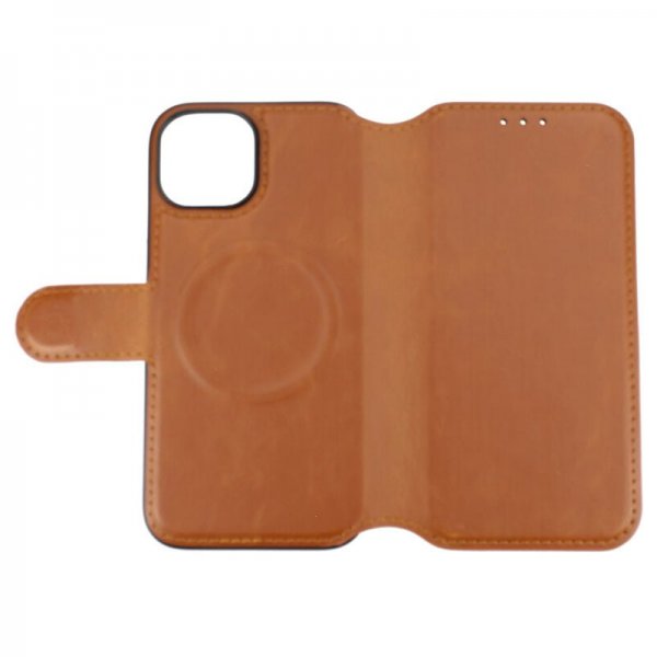 Rvelon iPhone 15 Fodral 4 Kortfack MagSafe Brun