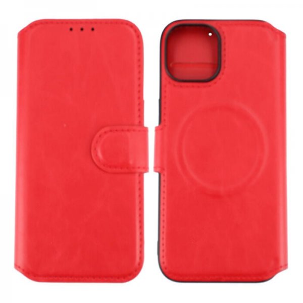 Rvelon iPhone 15 Fodral 4 Kortfack MagSafe Röd