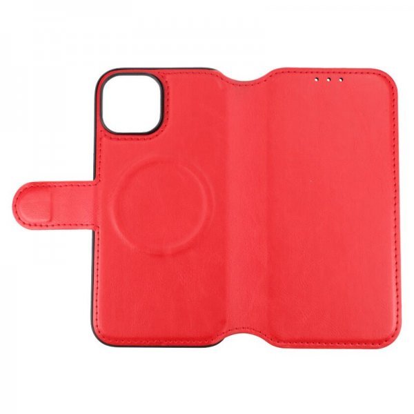 Rvelon iPhone 15 Fodral 4 Kortfack MagSafe Röd